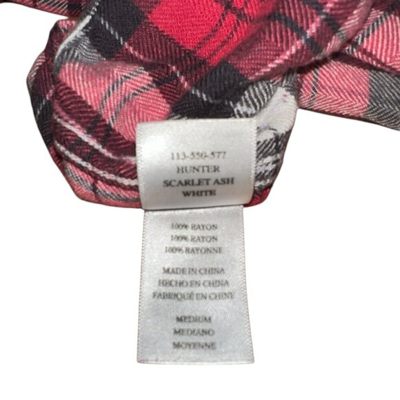Rails Womens Medium Hunter Plaid Flannel Shirt Scarlet Ash White Button Up Top - Picture 2 of 7